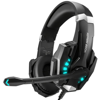 Auriculares para Juegos KOTION EACH G9000 Pro con Luz LED, Estéreo con Cable de 3,5mm, Micrófono Incorporado, Tema Anime/Películas/Videojuegos, Compatible con Xbox Series X/S, PS4, PS5, PC y Mac