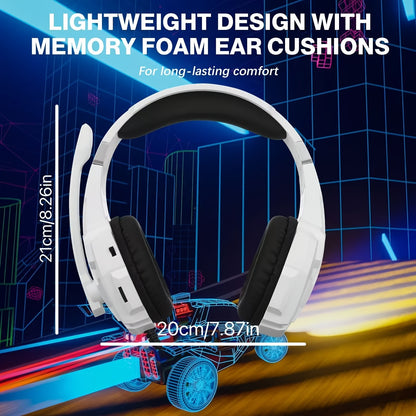 Auriculares para Juegos KOTION EACH G9000 Pro con Luz LED, Estéreo con Cable de 3,5mm, Micrófono Incorporado, Tema Anime/Películas/Videojuegos, Compatible con Xbox Series X/S, PS4, PS5, PC y Mac