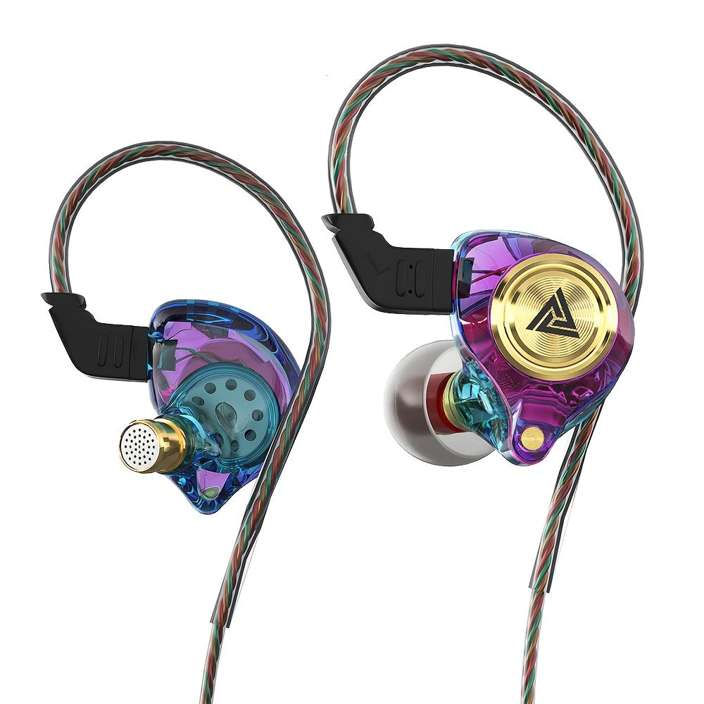 Auriculares In-Ear QKZ AK3 Transparentes de Resina Dinámica con Micrófono y Cable de 3,5mm, Aislantes de Ruido, Control de Llamadas y Cable Anti-enredos