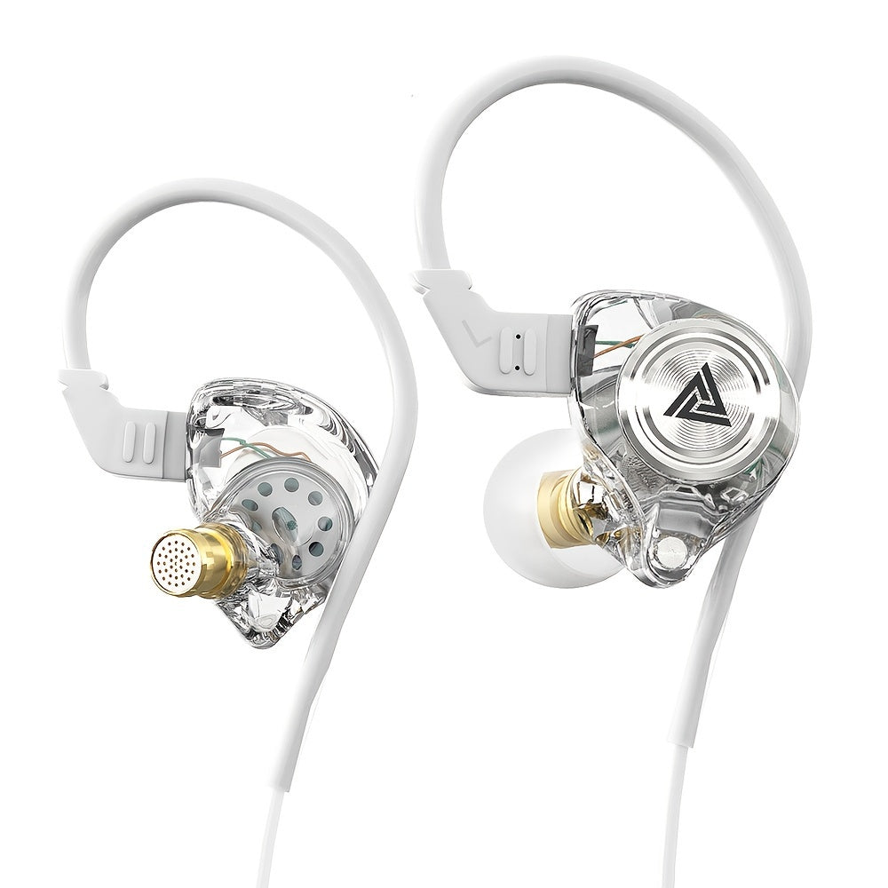 Auriculares In-Ear QKZ AK3 Transparentes de Resina Dinámica con Micrófono y Cable de 3,5mm, Aislantes de Ruido, Control de Llamadas y Cable Anti-enredos