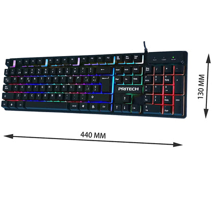 Teclado gaming con luces LED USB para gamers y oficina