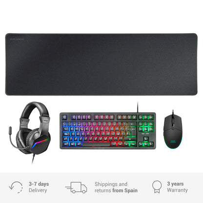 Pack Gaming 4 en 1 con Iluminación RGB Mars Gaming MCP-RGB3