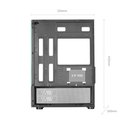 Caja gaming microATX Mars gaming MC-SE con paneles de vidrio y diseño Airtech Mesh