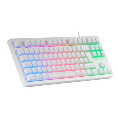 Teclado Mars gaming MK023 TKL con tecnología híbrida h-mech e iluminación FRGB Diseño compacto TKL