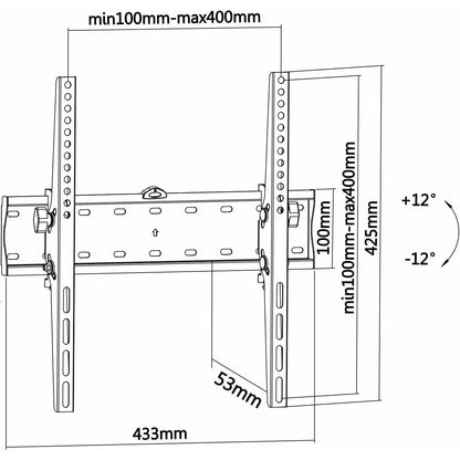 Soporte De Pared AISENS WT55T-015 Para Monitor/TV De 32"-55", Carga Máxima 40 Kg, Inclinable, Color Negro