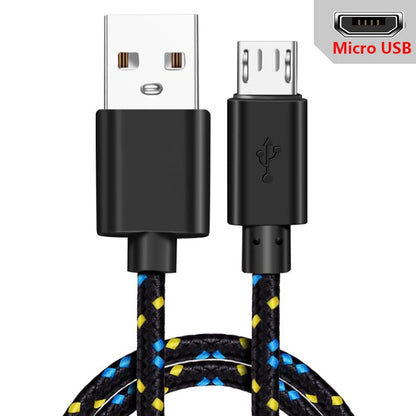 Cable Micro USB de Nailon Trenzado para Móvil - Cargador USB de Sincronización de Datos de 1m/2m/3m para Samsung, Huawei, Xiaomi, HTC, Teléfono Android