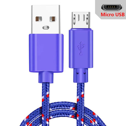 Cable Micro USB de Nailon Trenzado para Móvil - Cargador USB de Sincronización de Datos de 1m/2m/3m para Samsung, Huawei, Xiaomi, HTC, Teléfono Android