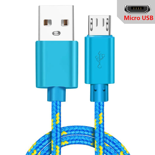 Cable Micro USB de Nailon Trenzado para Móvil - Cargador USB de Sincronización de Datos de 1m/2m/3m para Samsung, Huawei, Xiaomi, HTC, Teléfono Android