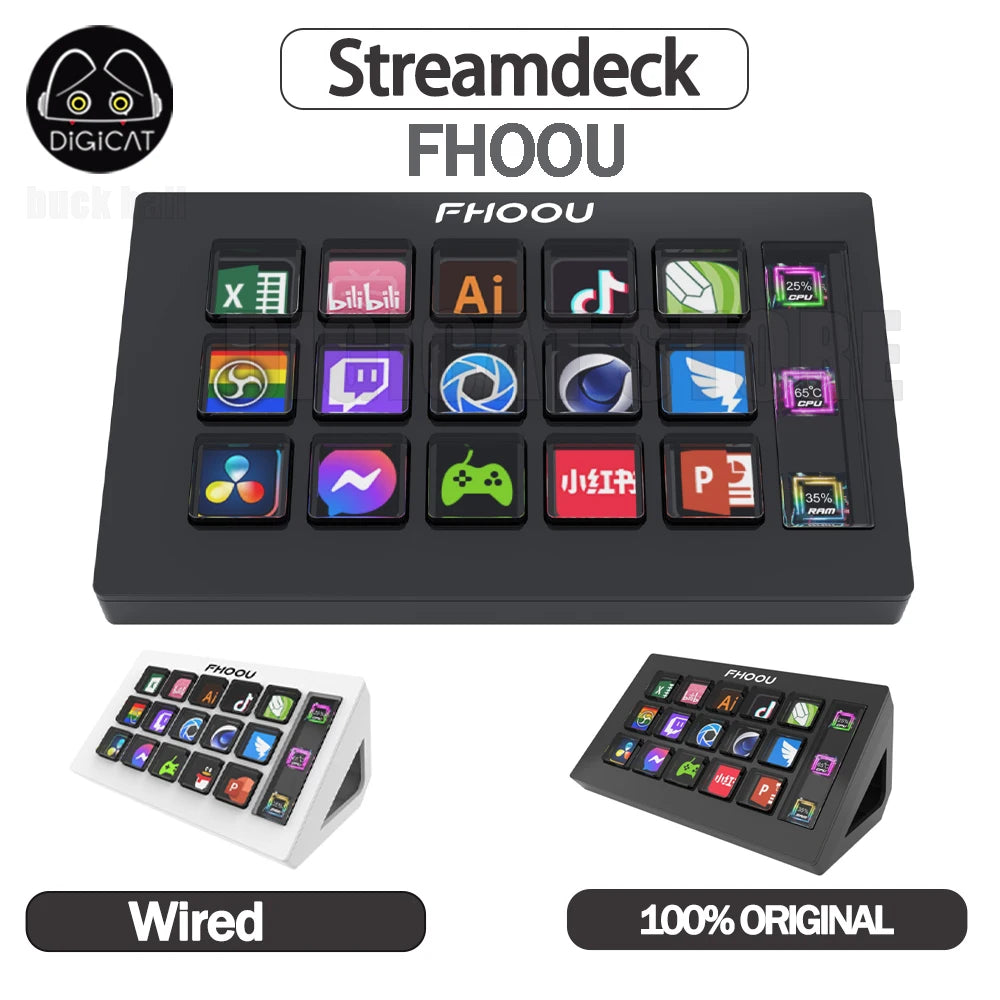 StreamDeck de 15 teclas LCD para creación de contenido en vivo