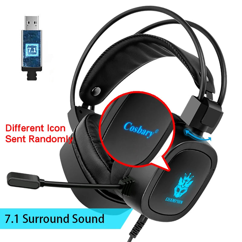 Auriculares para Juegos con Sonido Envolvente Virtual 7.1: Control por Voz y Micrófono Integrado