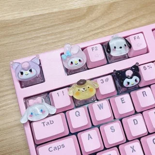 Tecla DIY cute cartoon melody para teclados mecánicos con base translúcida