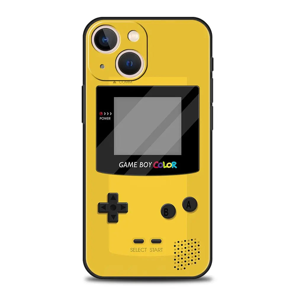 Funda de teléfono de lujo para Apple iPhone 11, 15, 14 Pro MAX, 12, 13, 7, 8 Plus, X, XR, XS, MAX, SE, Funda de silicona negra, Gameboy Boy Game