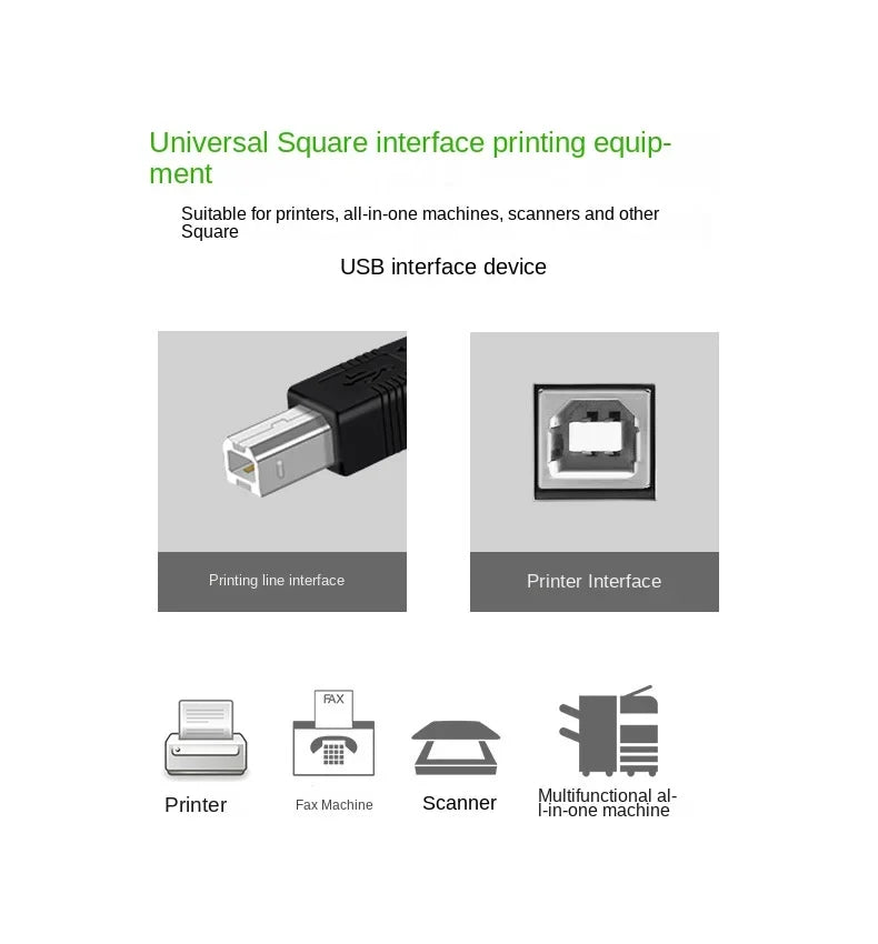 Cable USB Macho de Alta Velocidad 2.0 A B para Impresoras Canon, Brother, Samsung, HP, Epson (1m, 1.5m)