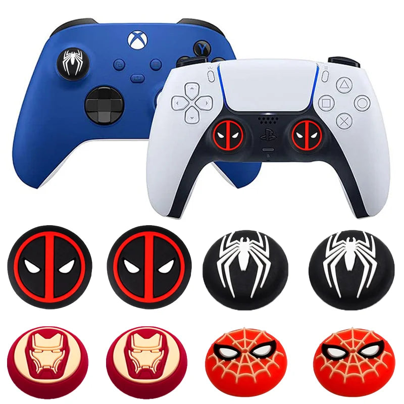 Grips para joystick pack de 2 de Ironman Spiderman y Deadpool para ps5, ps4 y xbox