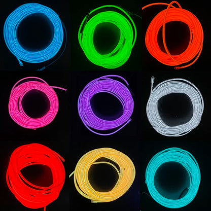 Cable de Neón Brillante para Fiestas, Decoración y Ambientes Festivos (1m, 3m, 5m)