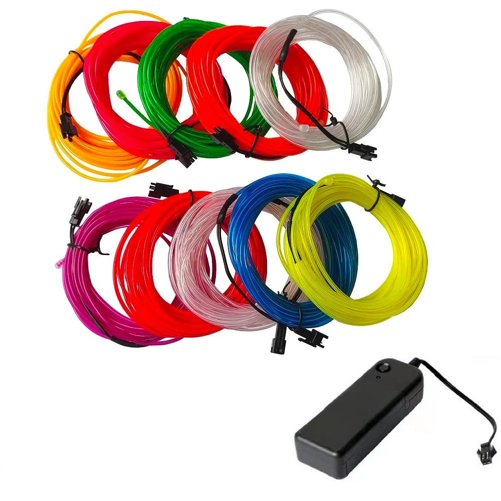 Luz de Neón Flexible para Decoración de Fiesta, Tira LED Multicolor, Impermeable (1M, 3M, 5M, 10M)