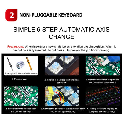 Interruptor de 3 Pines para Teclado Mecánico, A prueba de Polvo, Compatible con MX Switch, Ejes Rojo, Marrón, Negro y Azul