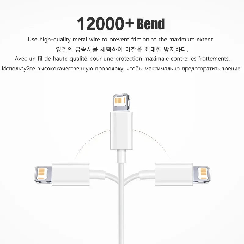 Cable de Carga Rápida de 20W PD USB Tipo C para Apple iPhone 14, 13, 12, 11 Pro Max, X, XR, 8, 7 Plus, iPad, Línea de Sincronización de Datos, Original