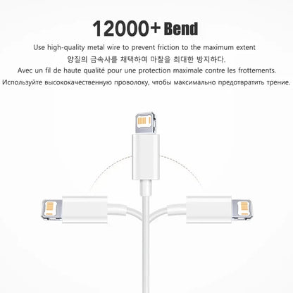 Cable de Carga Rápida de 20W PD USB Tipo C para Apple iPhone 14, 13, 12, 11 Pro Max, X, XR, 8, 7 Plus, iPad, Línea de Sincronización de Datos, Original