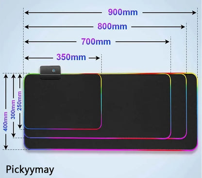 Alfombrilla de Ratón RGB Grande Geométrica XXL, Alfombrilla de Ratón LED para Juegos, Alfombrillas de Mesa Luminosas, Alfombrillas de Escritorio con Retroiluminación