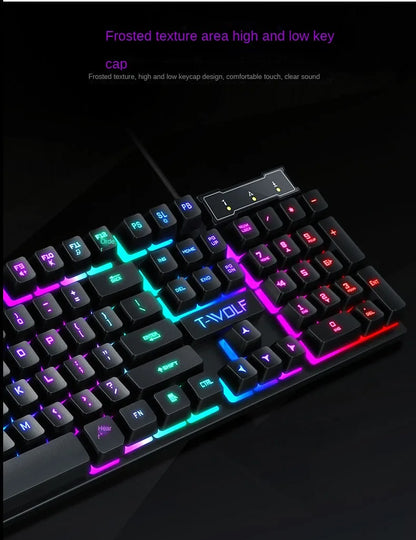 Teclado con cable y retroiluminación para pc y portátil (Español, inglés y ruso)