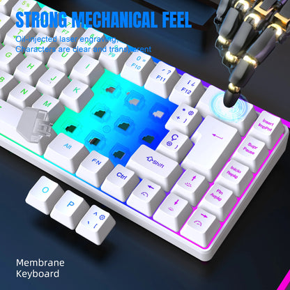 Teclado gaming RGB portátil con 68 teclas y conexión USB para PC y laptop (Español e Inglés)