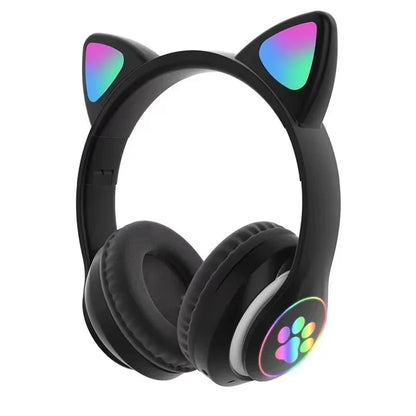 Auriculares inalámbricos JST-28 con orejas de gato | Bluetooth estéreo, música y juegos con micrófono integrado