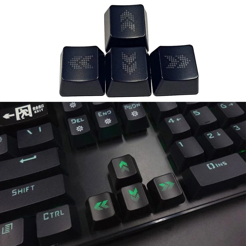 4 Uds DIY ABS Teclas de Dirección para Teclado Mecánico Retroiluminado, Keycap OEM Perfil Translúcido - Compatible con Cherry MX, Outemu, Gateron, Kailh