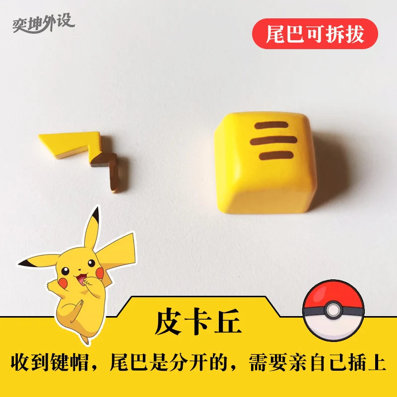 Teclado Mecánico de Pokémon - Figura de Dibujos Animados, Teclas Coloridas, Pikachu Personalizado para Niños, Regalos de Navidad