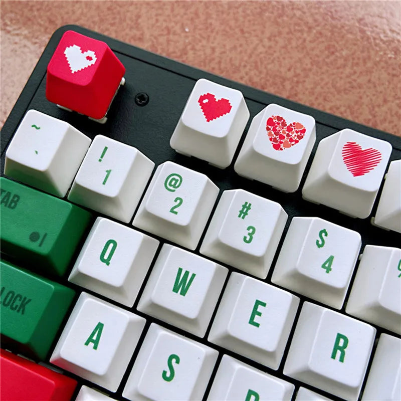 PBT Keycap OEM R4 - Perfil en Forma de Corazón para Teclado Mecánico, Reemplazo Personalizado