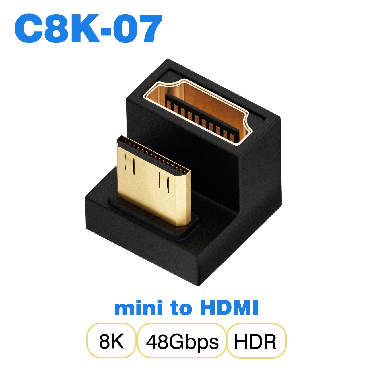 Ugrourd - Adaptador de Cable HDMI 2.1, Convertidor Mini/Micro HDMI a HDMI 2.1, 48Gbps, 8K 60Hz, 4K 120Hz para Proyector, HDTV, PS4, PS5, Ordenador Portátil y PC