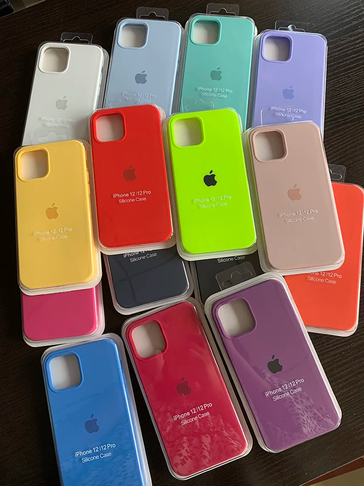 Funda de teléfono de silicona líquida Original para iPhone 16 15 14 11 12 13 Pro Max fundas de Apple para iPhone 15 12 13 16 Plus cubierta completa con logotipo