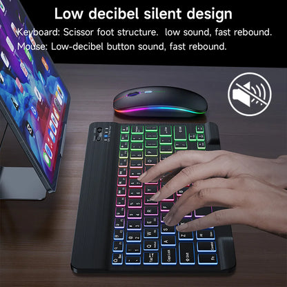 Teclado/Teclado + Ratón inalámbricos bluetooth con retroiluminación para tablets y portátiles