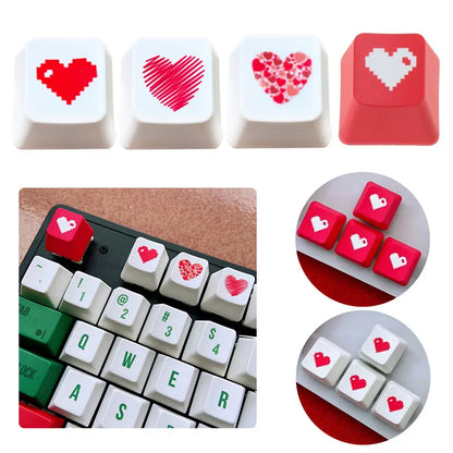 PBT Keycap OEM R4 - Perfil en Forma de Corazón para Teclado Mecánico, Reemplazo Personalizado