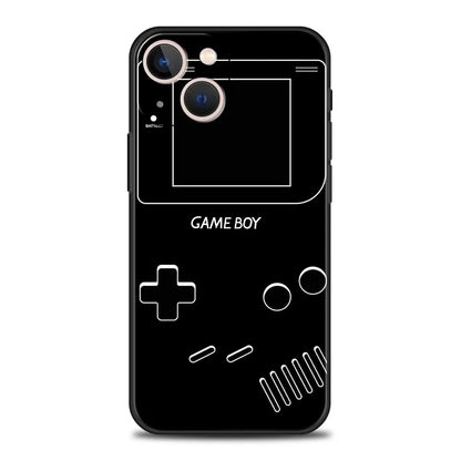 Funda de teléfono de lujo para Apple iPhone 11, 15, 14 Pro MAX, 12, 13, 7, 8 Plus, X, XR, XS, MAX, SE, Funda de silicona negra, Gameboy Boy Game