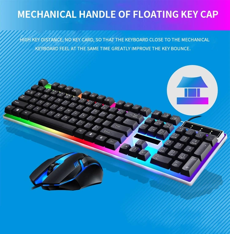 Juego Combinado de Teclado y Ratón para Gamer, LED RGB