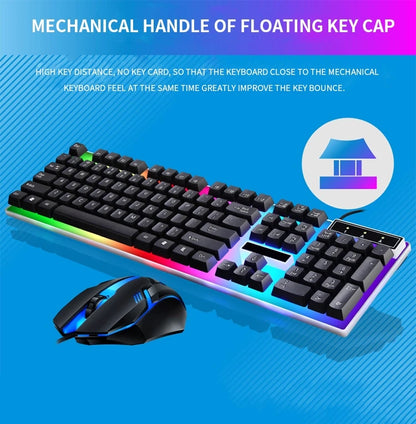 Juego Combinado de Teclado y Ratón para Gamer, LED RGB