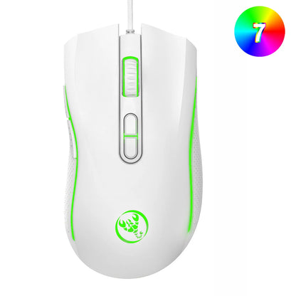 HXSJ A869 - Ratón Óptico Ergonómico RGB con Cable