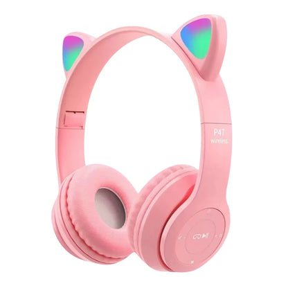 Auriculares Inalámbricos con Orejas de Gato: Luminosos y Perfectos para Niños y Niñas