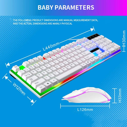 Juego Combinado de Teclado y Ratón para Gamer, LED RGB