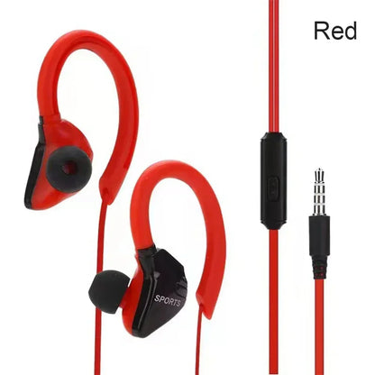 Auriculares Deportivos con Gancho para la Oreja, Cable de 3,5mm y 1,25m, Compatibles con iPhone, Samsung, MP3 y Smartphones, Diseño Intrauditivo