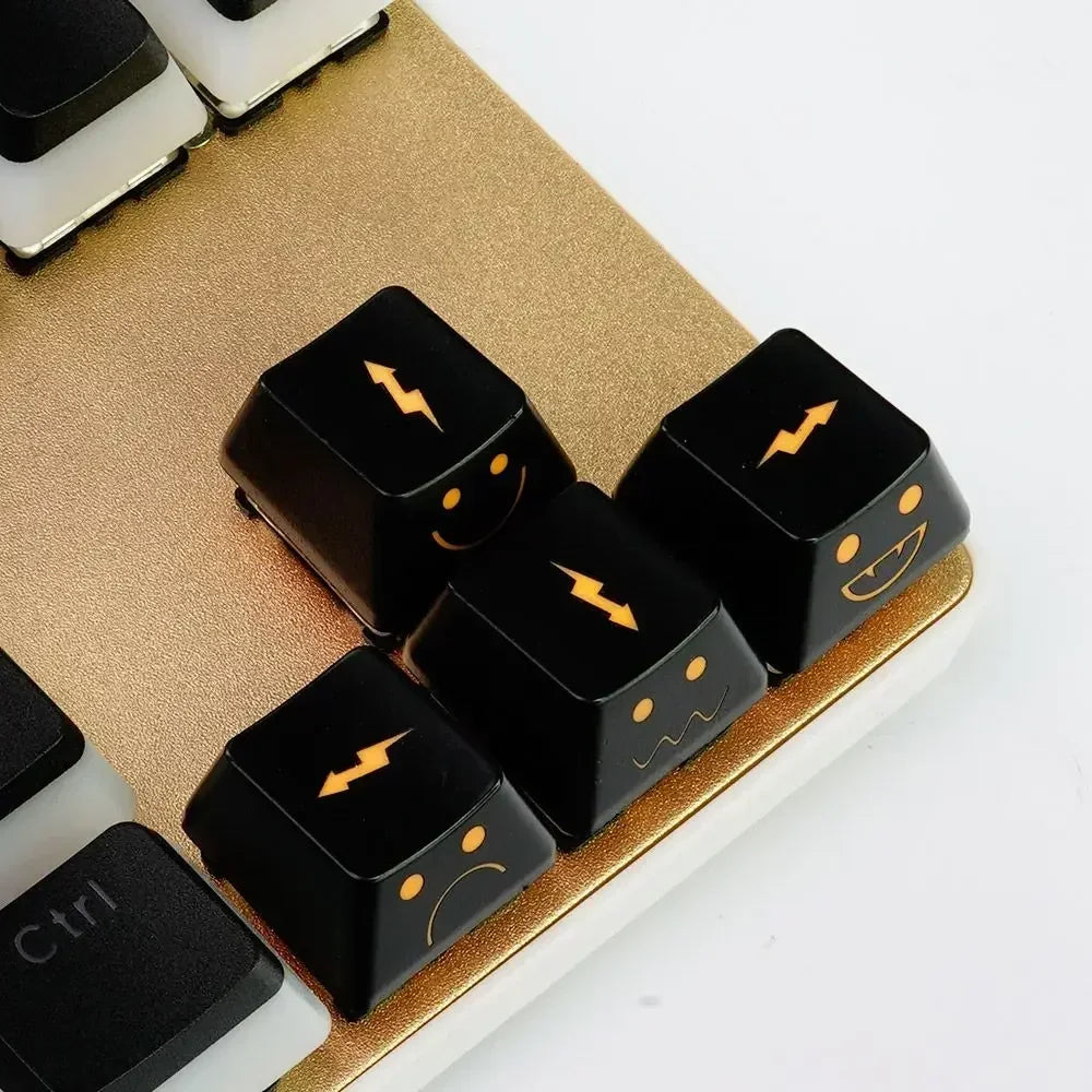 Nuevo Lindo Juego de Teclas Emo WASD y Flecha, Tapa de Tecla con Iluminación Lateral para Teclado Mecánico, Compatible con Interruptor MX