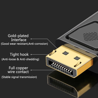 Convertidor DP a HDMI Macho a Hembra 4K - Adaptador Compatible con HDMI para PC, TV, Portátil y Proyector