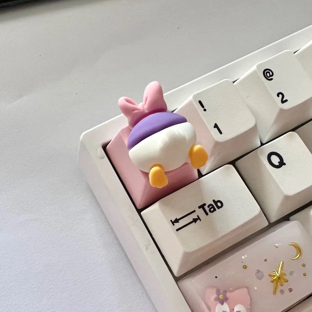 Teclas de Disney Hechas a Mano - Daisy Duck y Pato Donald para Teclado Mecánico de Dibujos Animados