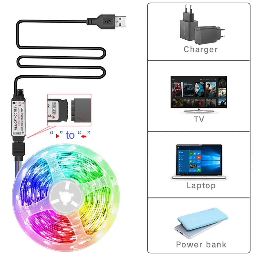 LED RGB flexible con control por bluetooth para decoración