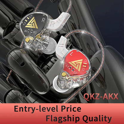 QKZ AKX Auriculares Heavy Bass Dynamic In-Ear Monitors (IEM)