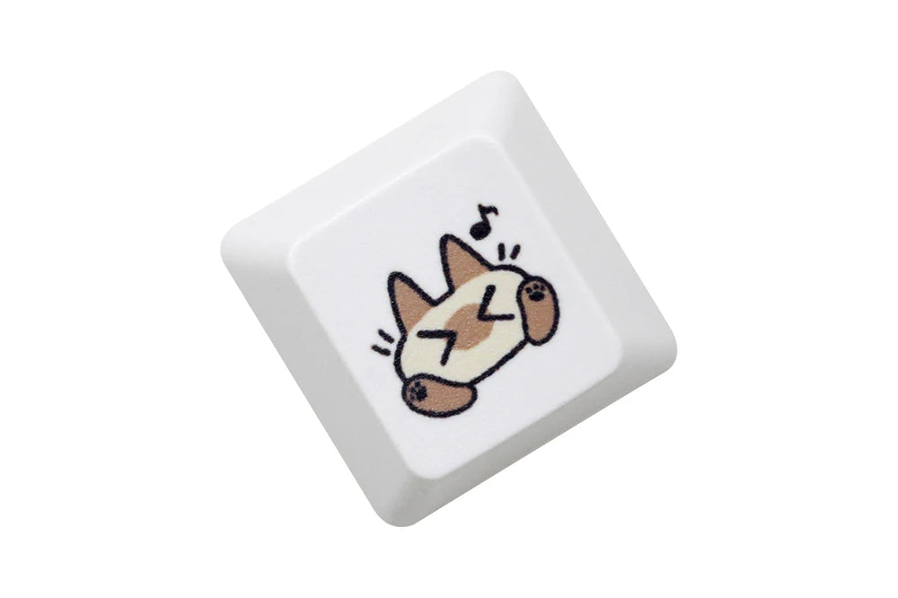 Teclas con Diseño de Gato Siamés para Teclados Mecánicos de Juegos - Teclas de Subcama para MX Stem, Color Blanco