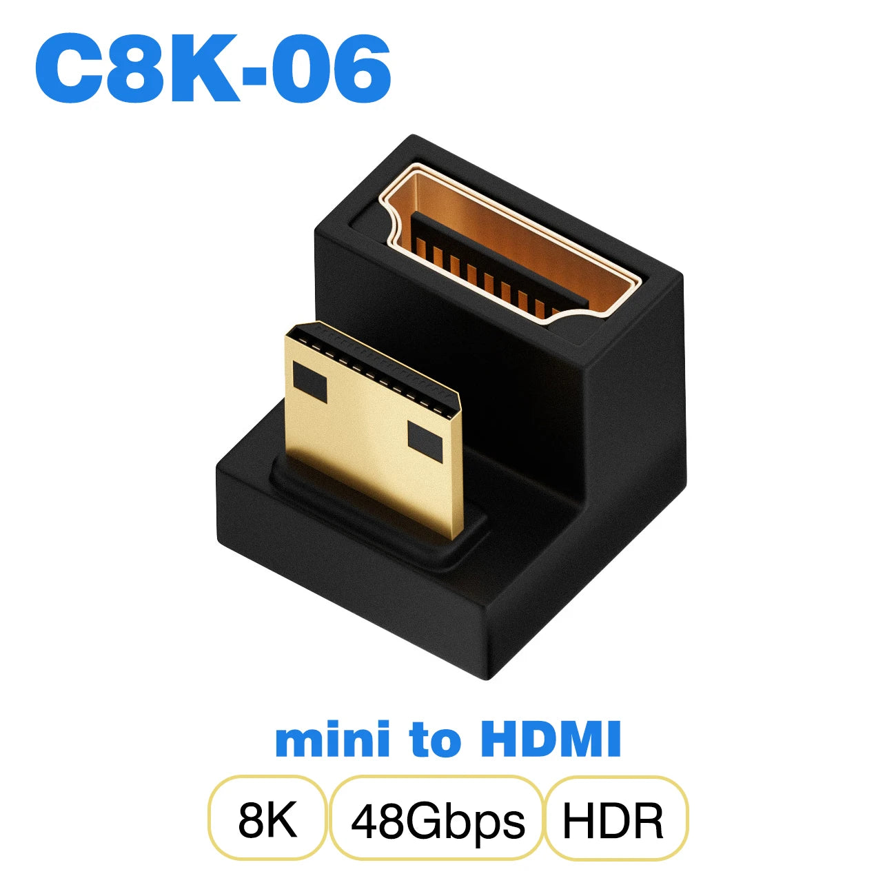 Ugrourd - Adaptador de Cable HDMI 2.1, Convertidor Mini/Micro HDMI a HDMI 2.1, 48Gbps, 8K 60Hz, 4K 120Hz para Proyector, HDTV, PS4, PS5, Ordenador Portátil y PC