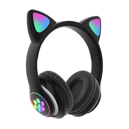 Auriculares inalámbricos JST-28 con orejas de gato | Bluetooth estéreo, música y juegos con micrófono integrado