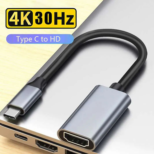 Cable USB Tipo C a HDMI, Adaptador HD 4K, para MacBook, Chromebook, Samsung, Xiaomi, 3.1